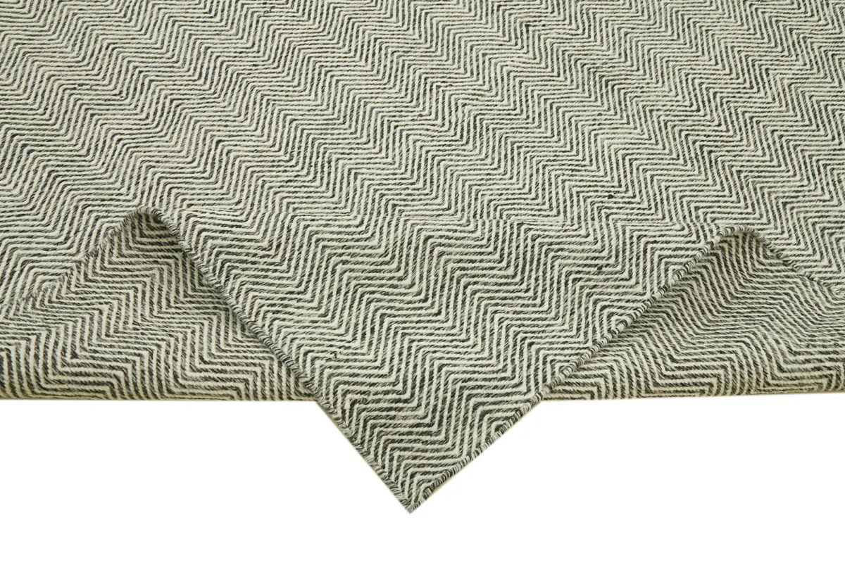 Nepal Gri Pamuk Üzerine Yün El Dokuma Halı-246x305 - Görsel 6