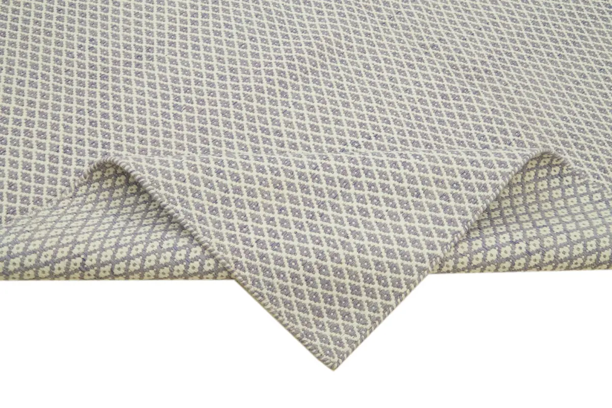 Nepal Mor Pamuk Üzerine Yün El Dokuma Halı-246x305 - Görsel 6