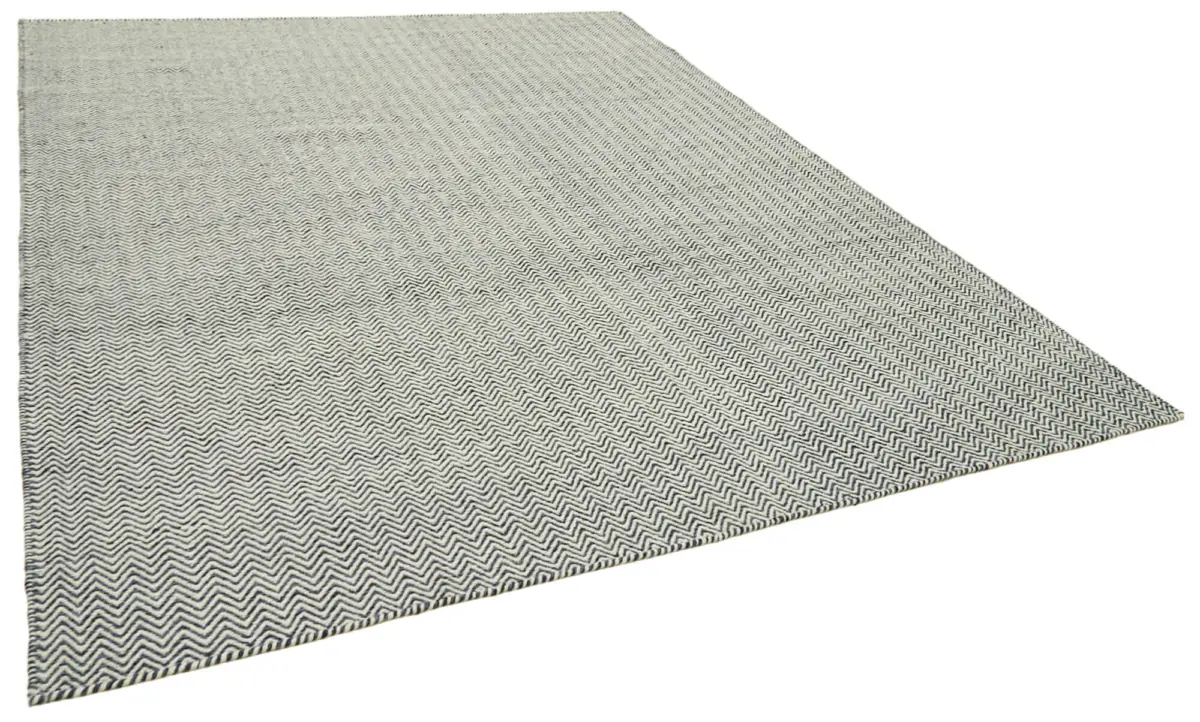 Nepal Gri Pamuk Üzerine Yün El Dokuma Halı-244x305 - Görsel 2