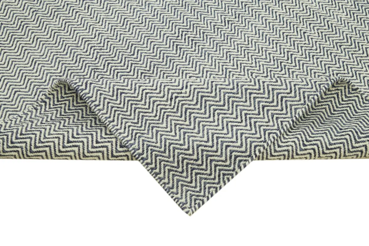 Nepal Gri Pamuk Üzerine Yün El Dokuma Halı-244x305 - Görsel 6