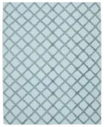 Nepal Mavi Pamuk Üzerine Yün El Dokuma Halı-246x305