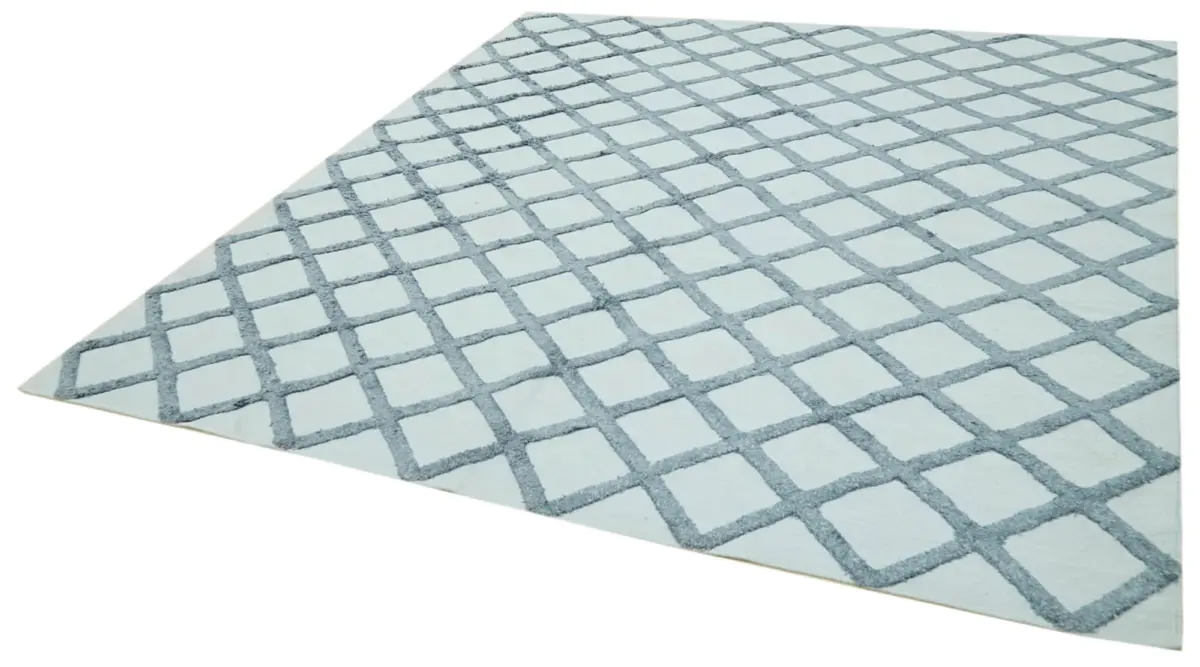 Nepal Mavi Pamuk Üzerine Yün El Dokuma Halı-246x305 - Görsel 3