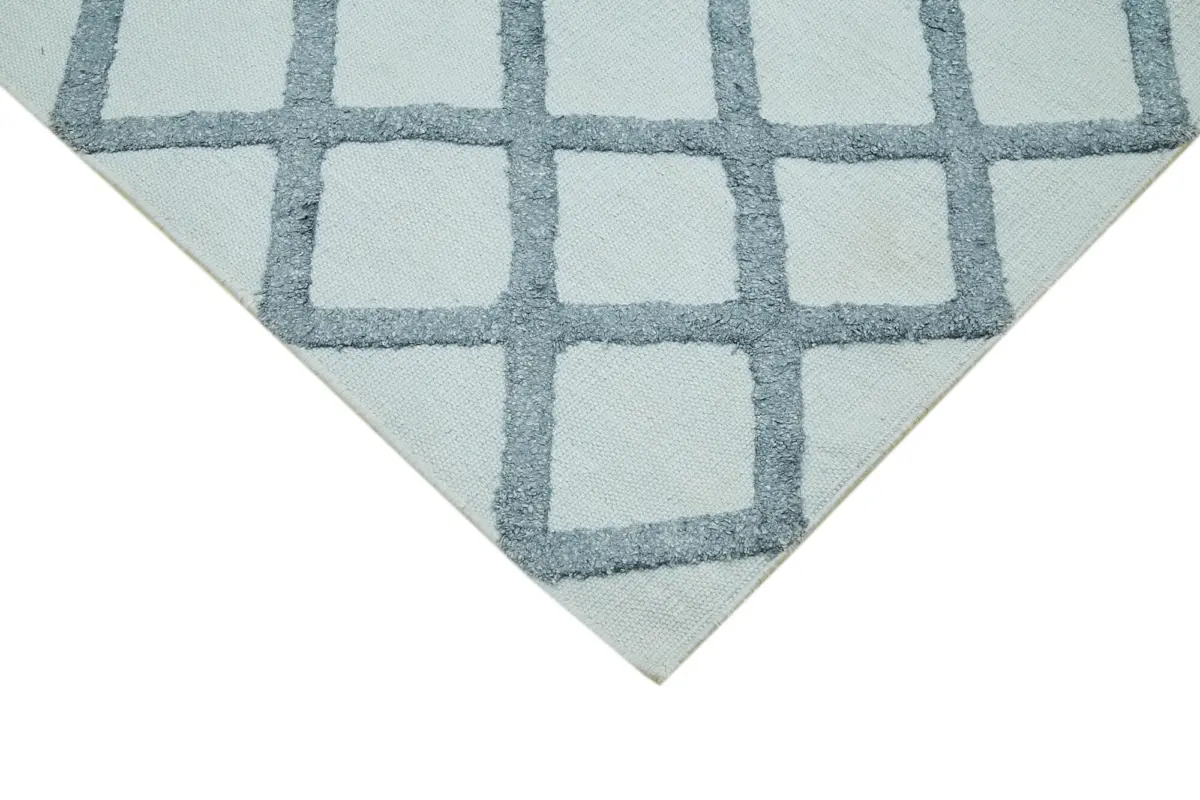 Nepal Mavi Pamuk Üzerine Yün El Dokuma Halı-246x305 - Görsel 4