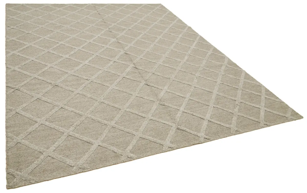 Nepal Kahverengi Pamuk Üzerine Yün El Dokuma Halı-216x277 - Görsel 2