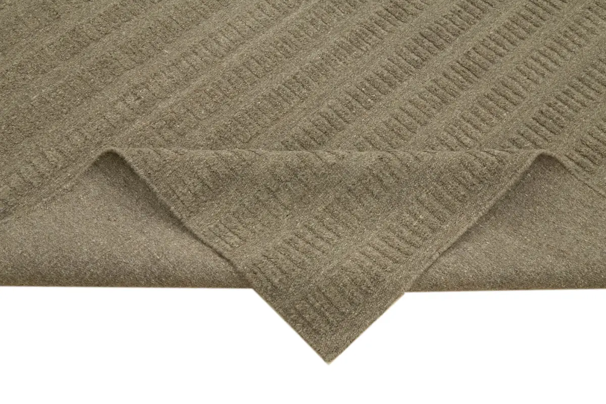 Nepal Kahverengi Pamuk Üzerine Yün El Dokuma Halı-216x277 - Görsel 6