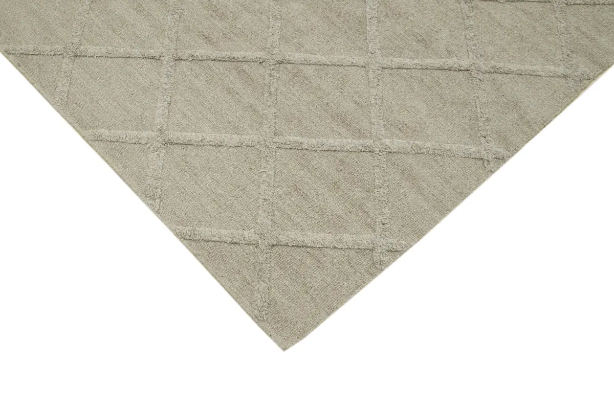 Nepal Kahverengi Pamuk Üzerine Yün El Dokuma Halı-244x305 - Görsel 4