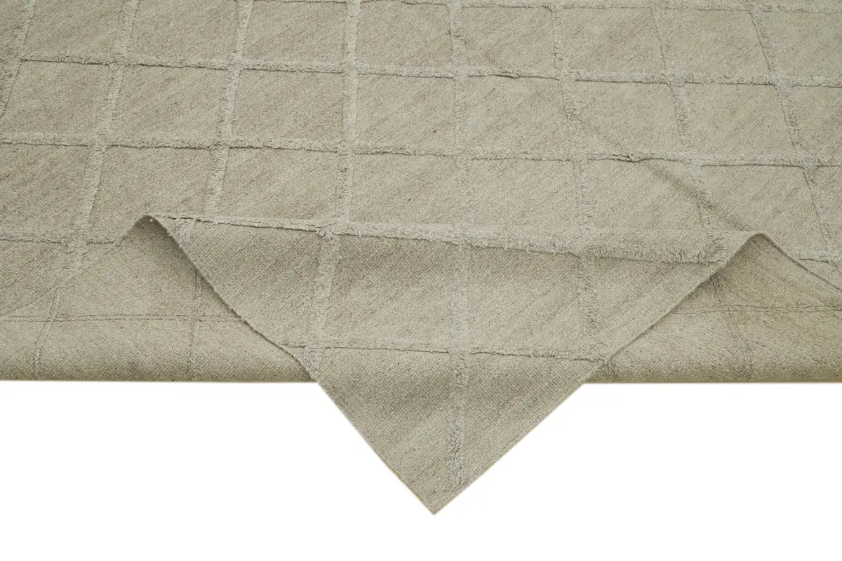 Nepal Kahverengi Pamuk Üzerine Yün El Dokuma Halı-244x305 - Görsel 6