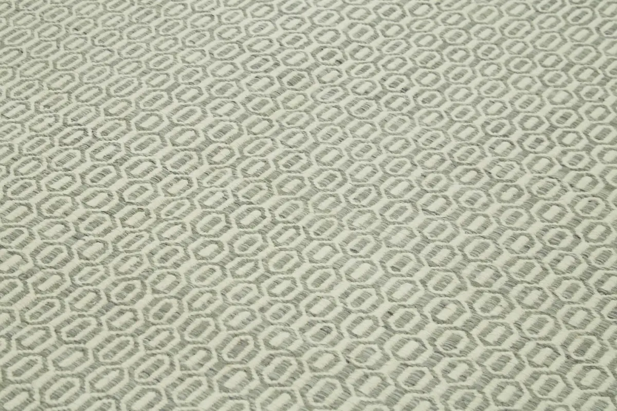 Nepal Gri Pamuk Üzerine Yün El Dokuma Halı-244x305 - Görsel 5