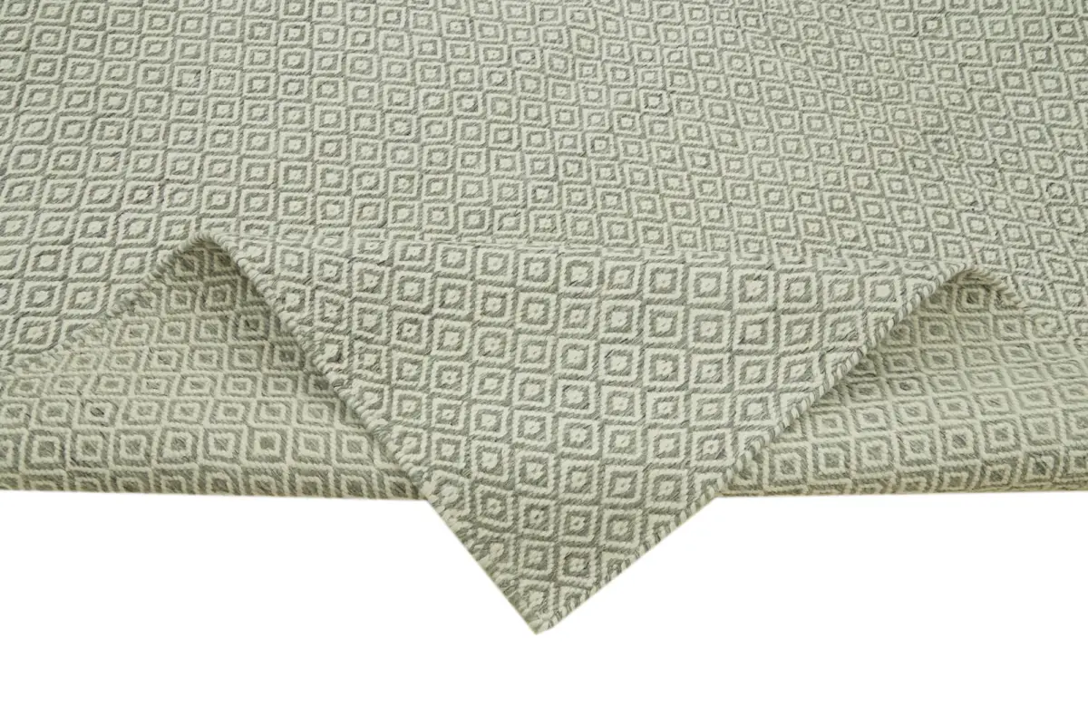 Nepal Gri Pamuk Üzerine Yün El Dokuma Halı-246x305 - Görsel 6