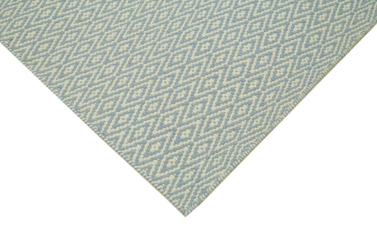 Nepal Mavi Pamuk Üzerine Yün El Dokuma Halı-246x305 - Görsel 4