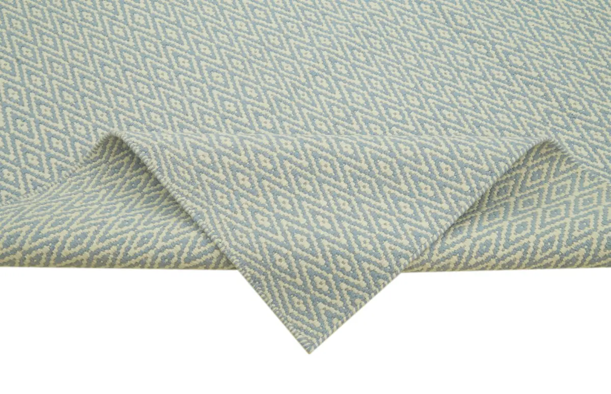 Nepal Mavi Pamuk Üzerine Yün El Dokuma Halı-246x305 - Görsel 6