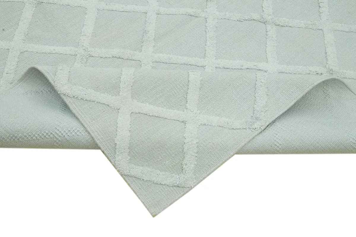 Nepal Mavi Pamuk Üzerine Yün El Dokuma Halı-246x305 - Görsel 6