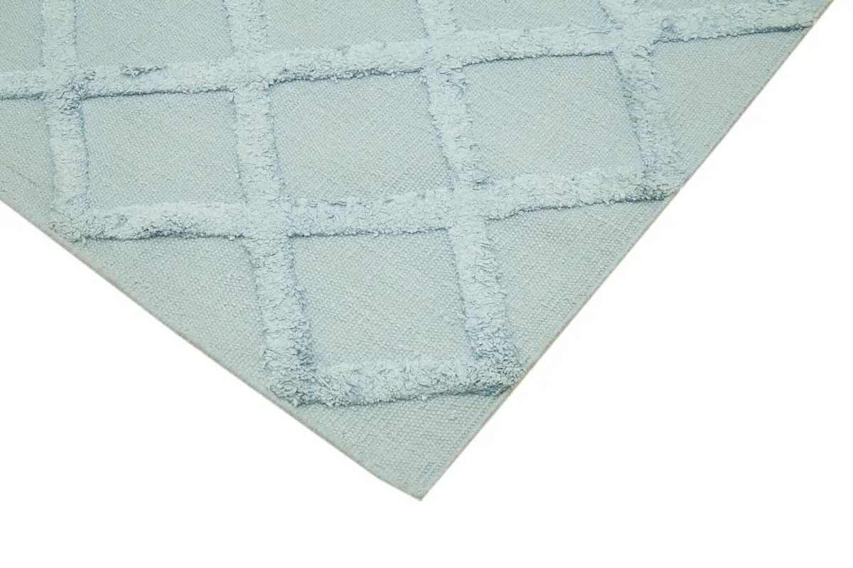 Nepal Mavi Pamuk Üzerine Yün El Dokuma Halı-246x305 - Görsel 4