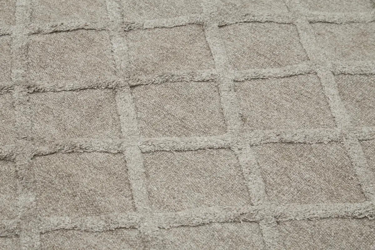 Nepal Kahverengi Pamuk Üzerine Yün El Dokuma Halı-246x305 - Görsel 5