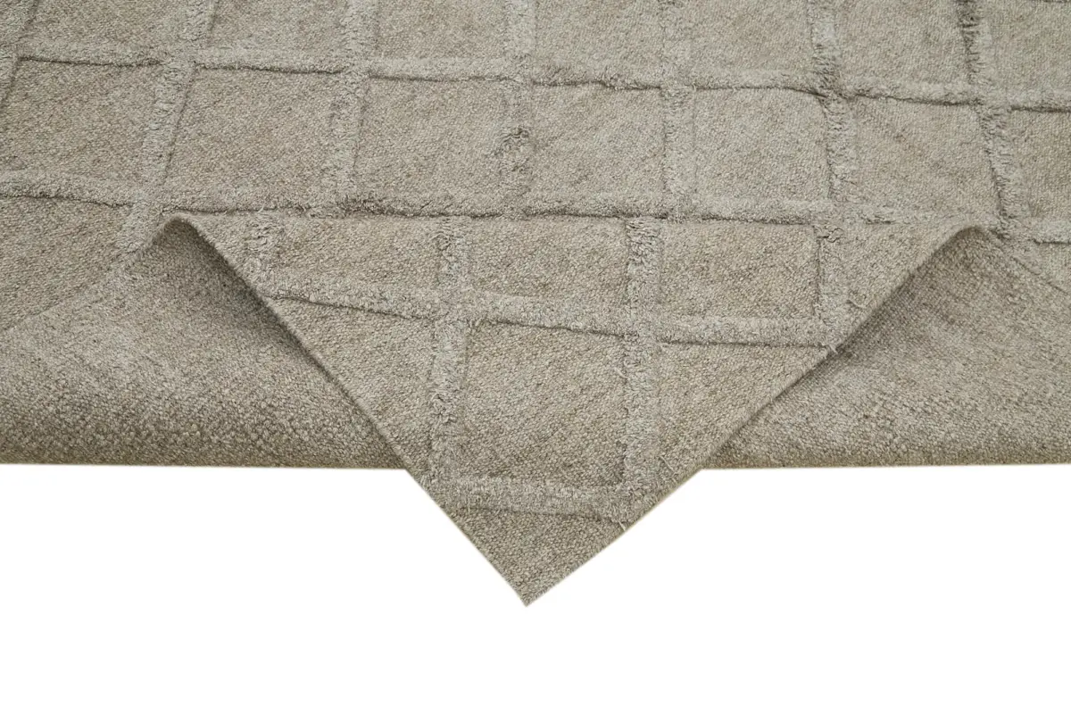 Nepal Kahverengi Pamuk Üzerine Yün El Dokuma Halı-246x305 - Görsel 6