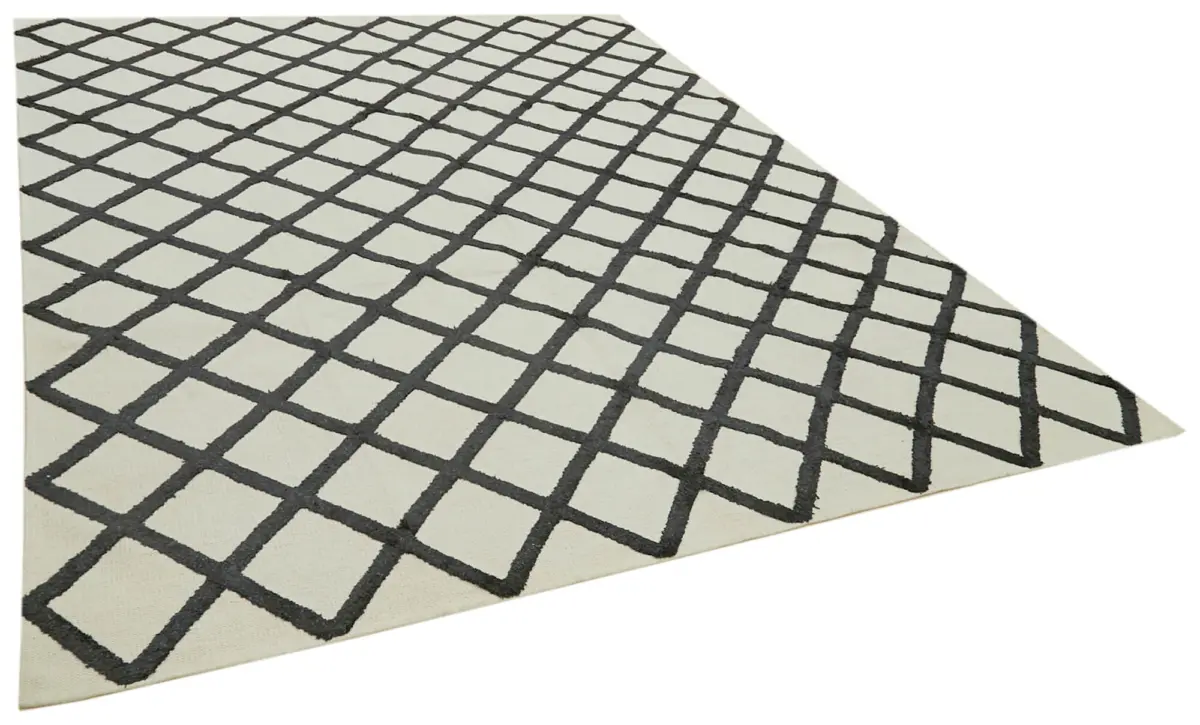 Nepal Bej Pamuk Üzerine Yün El Dokuma Halı-246x305 - Görsel 2