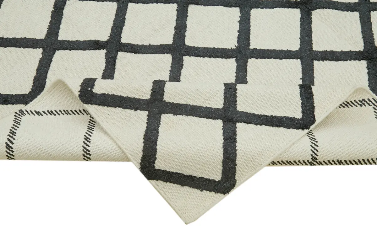 Nepal Bej Pamuk Üzerine Yün El Dokuma Halı-246x305 - Görsel 6