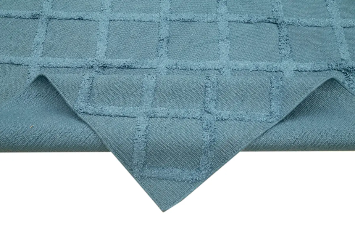 Nepal Mavi Pamuk Üzerine Yün El Dokuma Halı-246x305 - Görsel 6