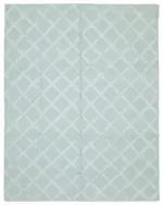 Nepal Mavi Pamuk Üzerine Yün El Dokuma Halı-246x305