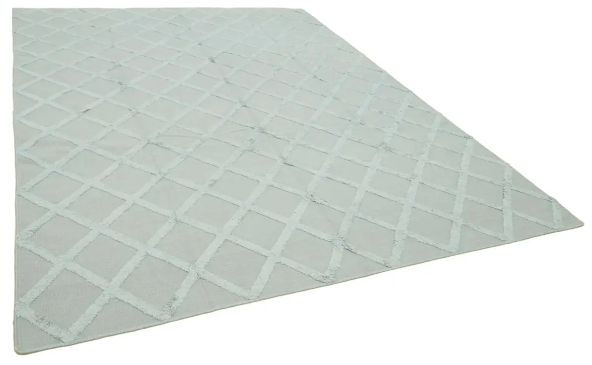 Nepal Mavi Pamuk Üzerine Yün El Dokuma Halı-246x305 - Görsel 2