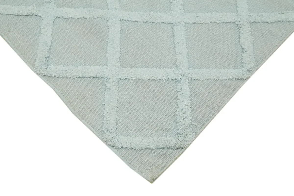 Nepal Mavi Pamuk Üzerine Yün El Dokuma Halı-246x305 - Görsel 4