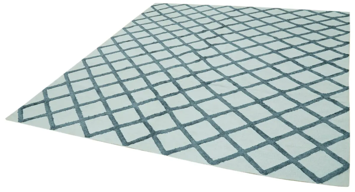 Nepal Mavi Pamuk Üzerine Yün El Dokuma Halı-246x305 - Görsel 3