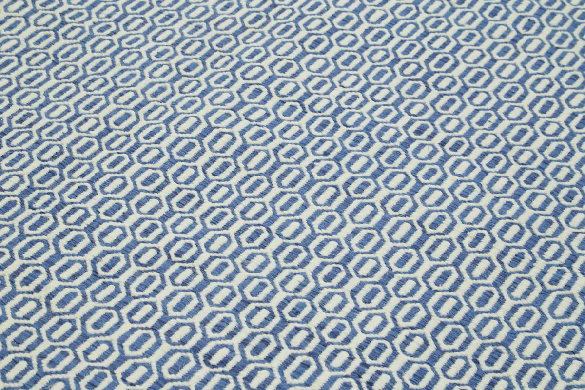 Nepal Mavi Pamuk Üzerine Yün El Dokuma Halı-246x305 - Görsel 5