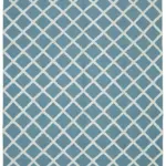 Nepal Mavi Pamuk Üzerine Yün El Dokuma Halı-246x305