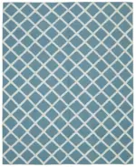 Nepal Mavi Pamuk Üzerine Yün El Dokuma Halı-246x305