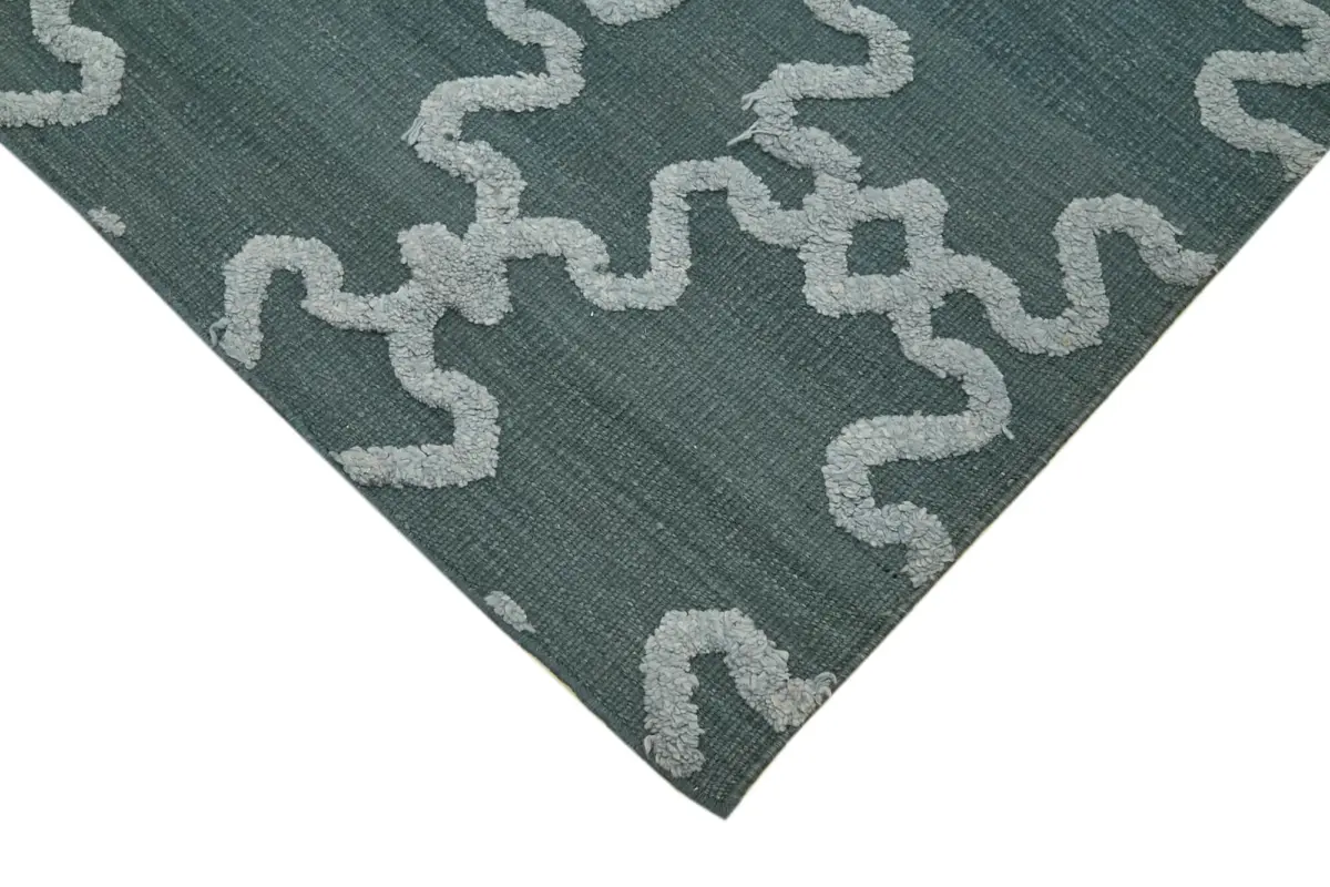 Nepal Gri Pamuk Üzerine Yün El Dokuma Halı-244x305 - Görsel 4