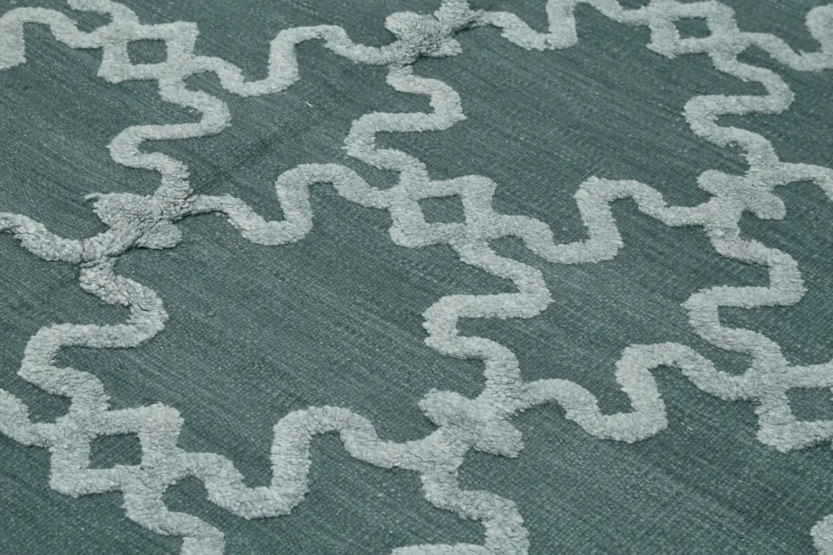 Nepal Gri Pamuk Üzerine Yün El Dokuma Halı-244x305 - Görsel 5