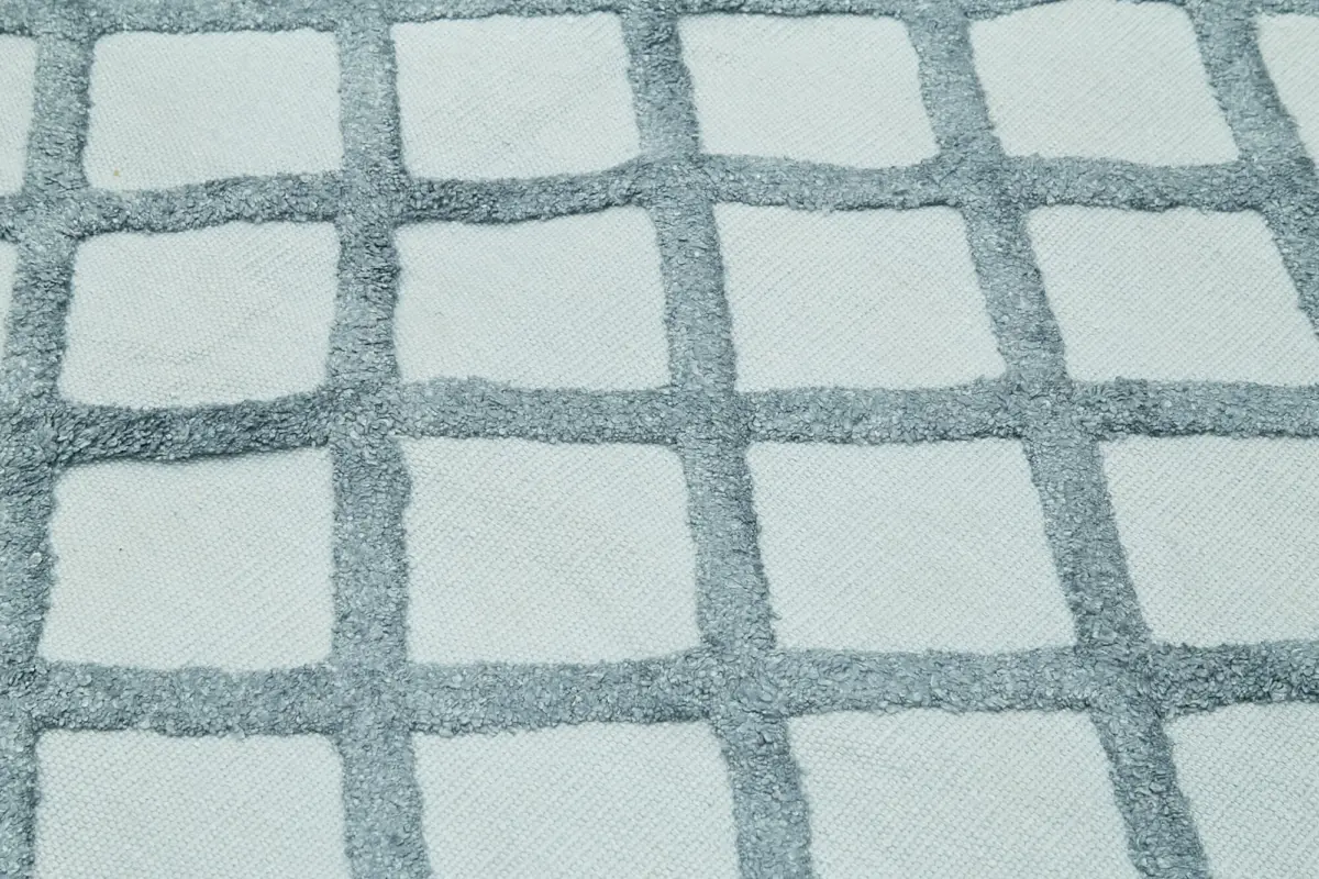 Nepal Mavi Pamuk Üzerine Yün El Dokuma Halı-244x305 - Görsel 5