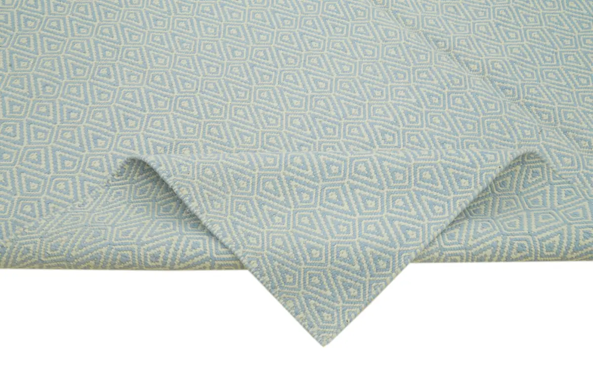 Nepal Mavi Pamuk Üzerine Yün El Dokuma Halı-244x305 - Görsel 6