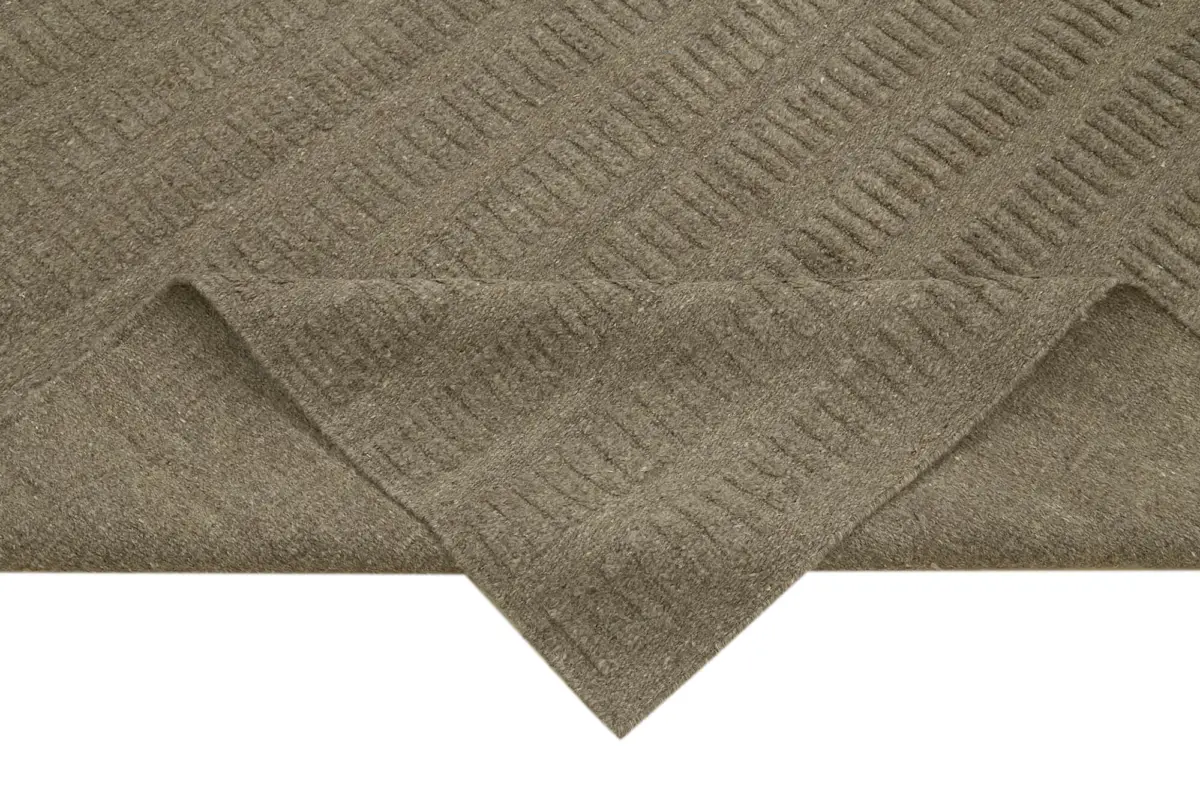 Nepal Kahverengi Pamuk Üzerine Yün El Dokuma Halı-183x274 - Görsel 6