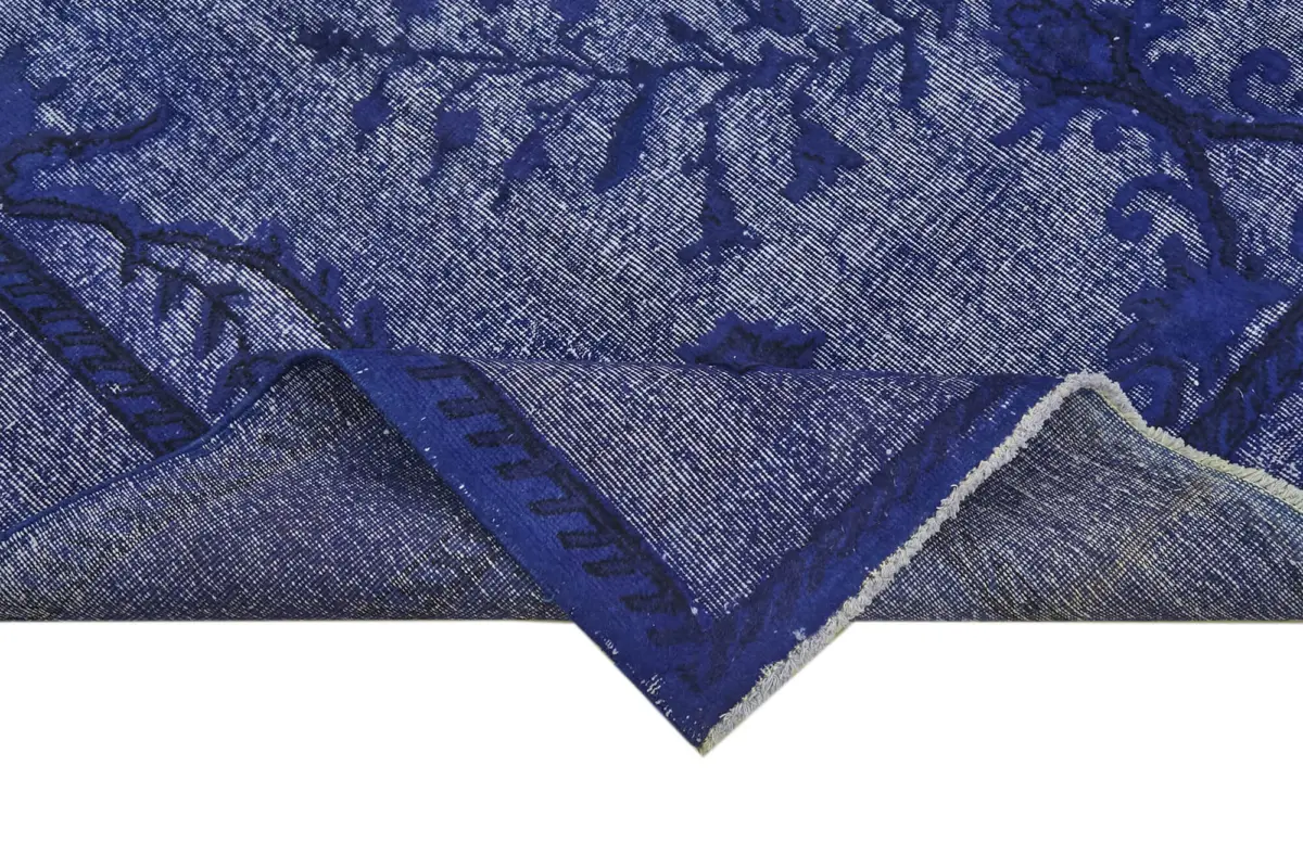 Oyma Mavi Pamuk Üzerine Yün El Dokuma Kilim-221x343 - Görsel 6