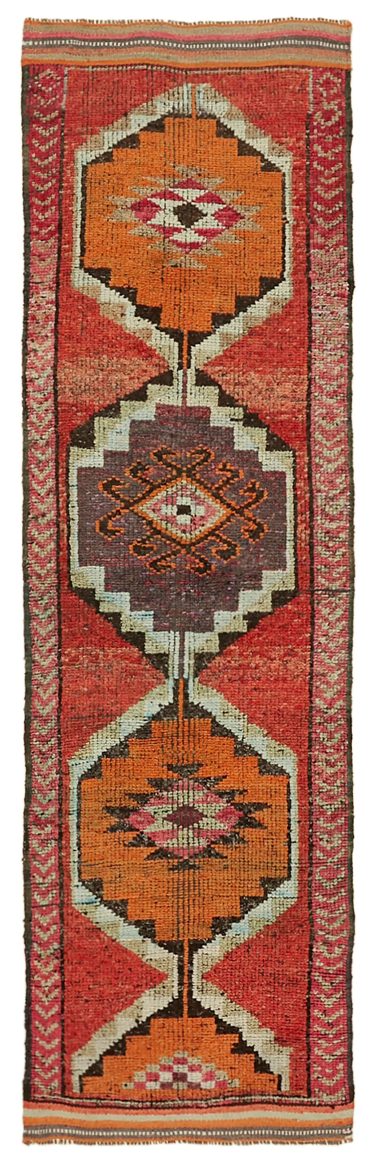 Rc_41309_0_Orange_Oriental_Runner_Rugs Herki Eskitme Turuncu Pamuk Üzerine Yün El Dokuma Halı-096x313 - Görsel 1