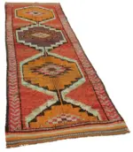 Herki Eskitme Turuncu Pamuk Üzerine Yün El Dokuma Halı-096x313 - Görsel 2