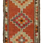 Herki Eskitme Turuncu Pamuk Üzerine Yün El Dokuma Halı-094x351