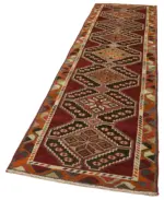 Herki Eskitme Kırmızı Pamuk Üzerine Yün El Dokuma Halı-090x385 - Görsel 3