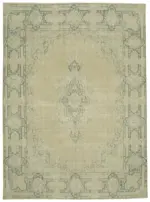 Katar Eskitme Bej Pamuk Üzerine Yün El Dokuma Halı-284x388