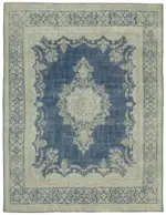 Katar Eskitme Bej Pamuk Üzerine Yün El Dokuma Halı-303x403