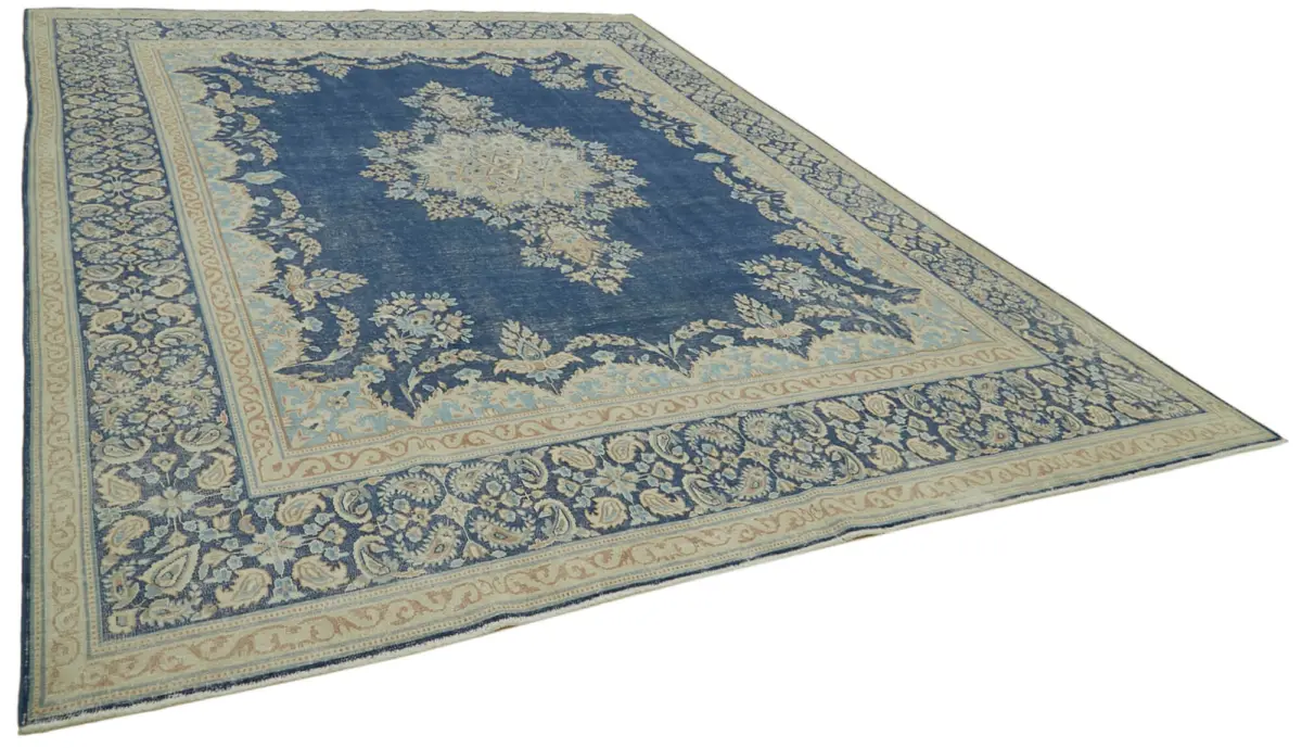 Katar Eskitme Bej Pamuk Üzerine Yün El Dokuma Halı-303x403 - Görsel 2