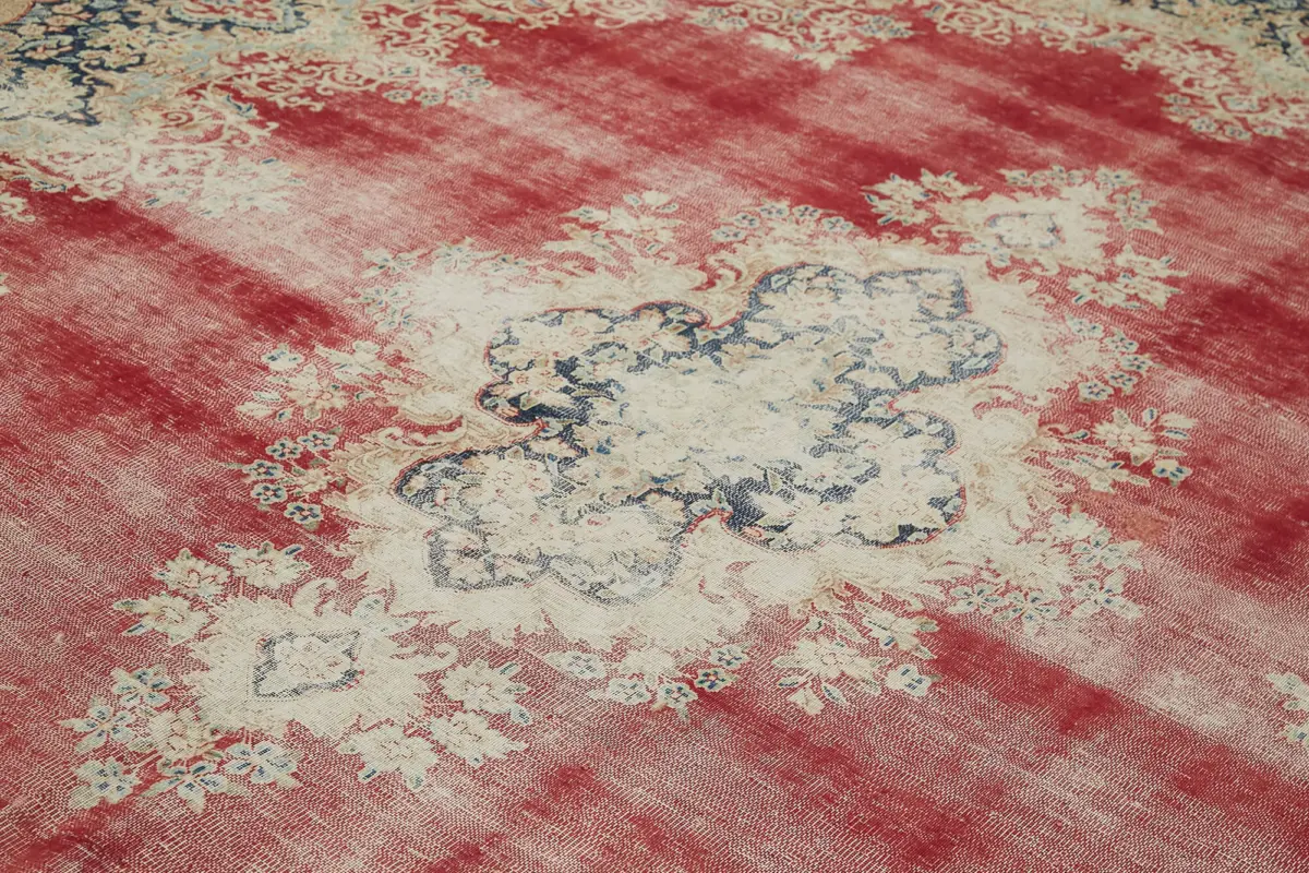 Katar Eskitme Bej Pamuk Üzerine Yün El Dokuma Halı-298x385 - Görsel 5