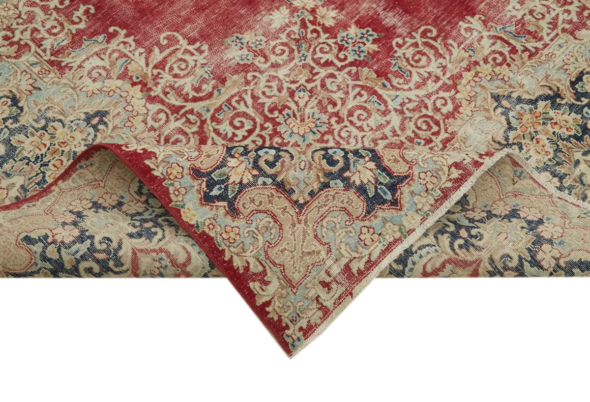 Katar Eskitme Bej Pamuk Üzerine Yün El Dokuma Halı-298x385 - Görsel 6