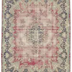 Katar Eskitme Bej Pamuk Üzerine Yün El Dokuma Halı-297x400