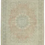 Katar Eskitme Bej Pamuk Üzerine Yün El Dokuma Halı-290x390