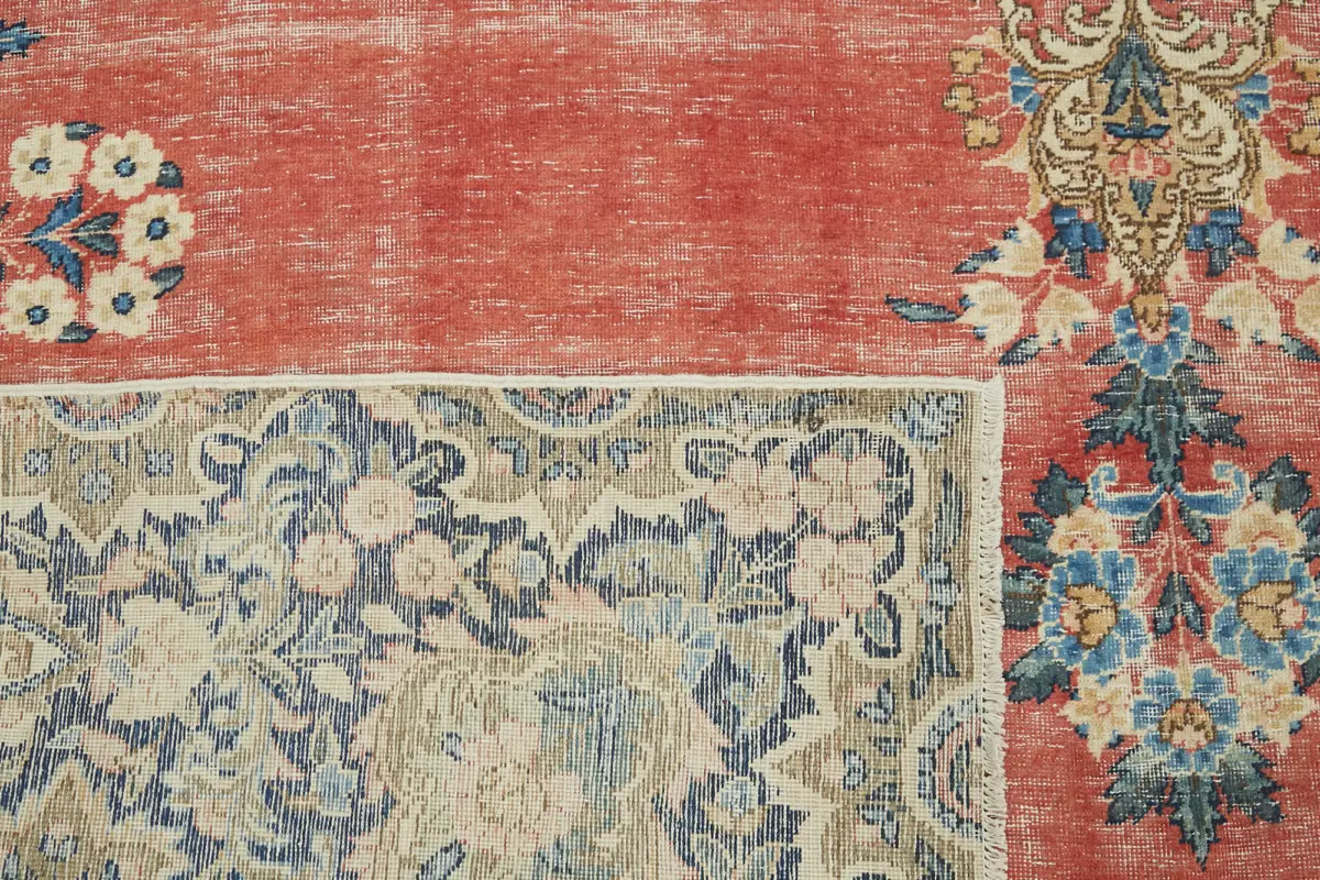 Katar Eskitme Bej Pamuk Üzerine Yün El Dokuma Halı-242x338 - Görsel 7