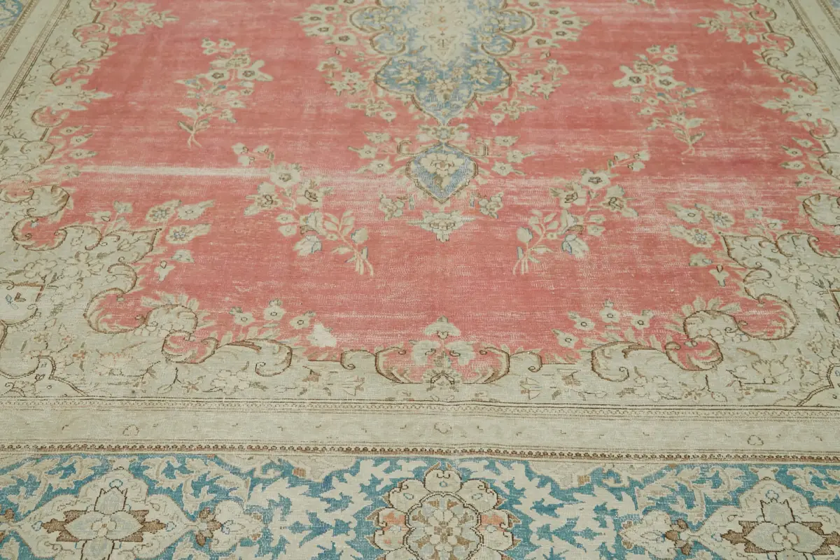 Katar Eskitme Bej Pamuk Üzerine Yün El Dokuma Halı-294x404 - Görsel 9