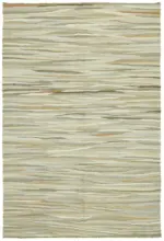 Kendir Çizgili Bej Kenevir İpinden El Dokuma Kilim-246x360