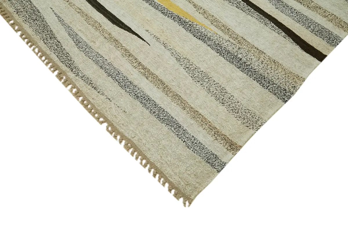 Kendir Çizgili Bej Kenevir İpinden El Dokuma Kilim-246x362 - Görsel 4